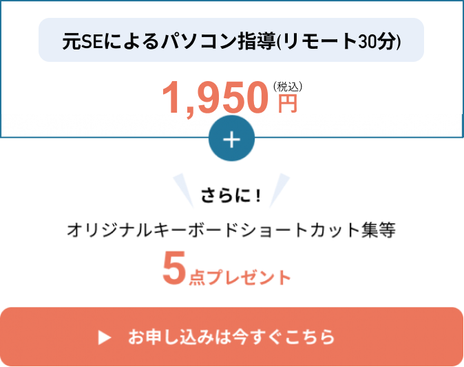 元SEによるパソコン指導(リモート30分)